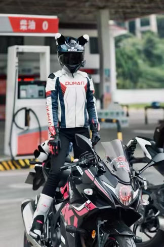 D-2178  Sheep pattern PU leather and cotton couple jacket